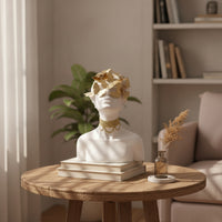 Bust with Butterfly Headpiece Resin Female Bust Sculpture Contemporary Statue with Butterflies for Interior Designers, Office, Bookshelf