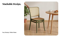 Cane Rear Side Chair Stackable Home Seating Vintage Design Long-Lasting for Homeowners, Restaurant Owners, Kitchen