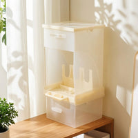 Bird Feeder Box Rectangular Bird Feeder with Tray Transparent for Indoor Aviary