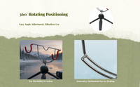 Foldable Fishing Pole Holder, Sturdy, for Ice Fishing Trips