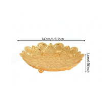 Lotus Tray Small Feet Embossed Floral Tray Shallow Dish for Display