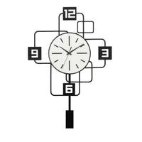 Wall Clock with Geometric Frame Modern for Interior Designers, Homeowners