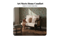 Nordic design 3-Seater Rattan Settee Wabi-Sabi Aesthetic Upholstered Settee with Woven Arms sturdy Wood Frame Sofa Vintage Inspired for Guesthouse Owners, Interior Designers, Hotel Lobby, Reception Area, Apartment, study corner