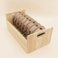 Tambourine with Storage Box Wooden Tambourine 6-Inch Percussion Instrument for Kids, Classroom