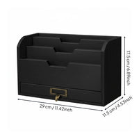 Wooden Desk Organizer with Drawer Large Capacity Desktop File Sorter Sturdy Design Wooden Mail Organizer