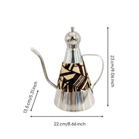Decorative Tea Kettle Textured Leather Wrap Gooseneck Teapot Tabletop Display Kitchenware
