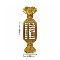 Abacus Plaque with Auspicious Scepter Motifs Gold-Tone Desktop Decor Compact