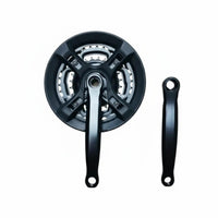 Triple Chainring Crankset Long-Lasting Mountain Bike Crankset Bike Chainring with Guard Sturdy Cycle Crank Limb Set