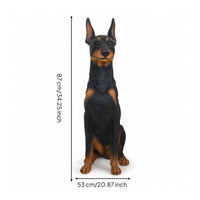 Doberman Statue Freestanding Standing Dog Statue Doberman Sculpture for Entryway