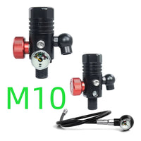 Aluminum Diving First Stage Regulator with Aluminum Alloy Breathing Valve, with M10 Pressure Gauge / Extended Pressure Gauge