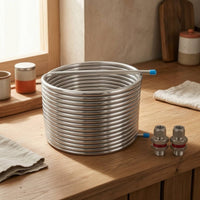 Easy Installation HERMS Coil with Bulkhead Fittings Spiral HERMS Coil Threaded Compact for Homebrewing