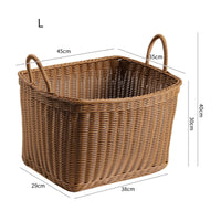 Woven Laundry Basket Open-Top Hamper with Handles Tapered for Bedroom, Bathroom