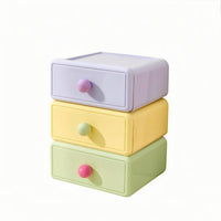 3 Pieces Desktop Drawer Storage Box Rounded Edges Desk Compact Storage Container