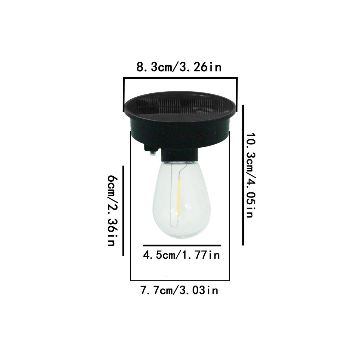 Solar Filament Bulb Waterproof Yard Decor Long Lasting for Outdoor, Balcony