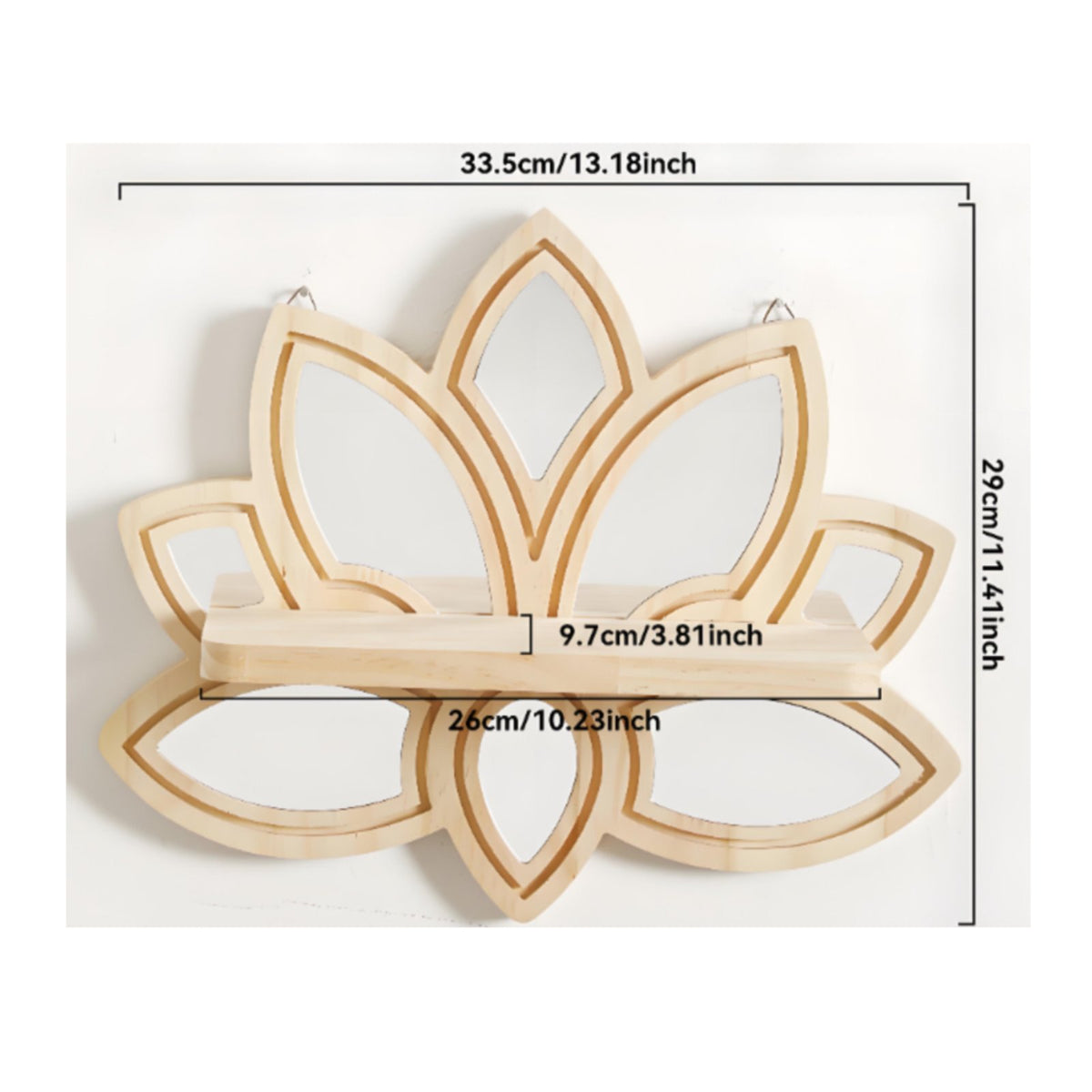 Lotus Wall Shelf Easy Installation Carved Lotus Flower Shelf Decorative Display