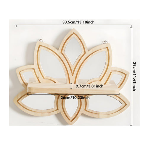 Lotus Wall Shelf Easy Installation Carved Lotus Flower Shelf Decorative Display
