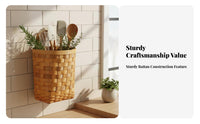 Woven on the on wall Pouch Decorative Storage Basket adaptable for Renters, Homeowners