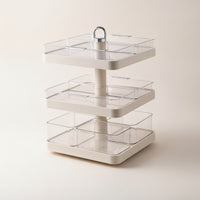 Rotating Tray with Compartments Versatile Divided Serving Dish for Meal Prep