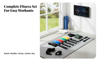 11 Pieces 11 Piece Elastic Band Set Adjustable Ankle Straps Elastic Band Set Exercise Bands Kit Sturdy Duty for Home, Travel