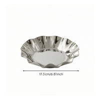 Reflective Stainless Steel Serving Tray Decorative Wavy Serving Dish Rust-Resistant Platter Elegant for Parties