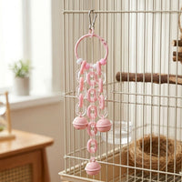 Parrot Toy Grinding Toy for Beak Health, Zinc Alloy Hanging Bell Chain for Caged Birds, Parakeet Toy and Cockatiel Toy Accessories