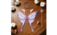 4 Pieces Butterfly Wing Set Glitter Angel Wing Ears Flower Crown Matching rod Children's Dress up for Party