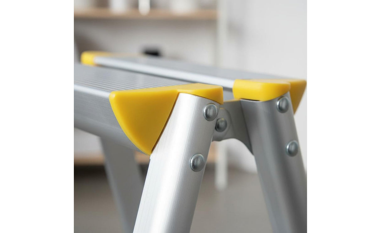 Aluminum Step Ladder Compact Single Step Tripod Base Stool Lightweight Small Portable Footstool for Kitchen, Closet, Garage