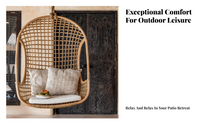Rattan Hanging Chair for Yard, Porch, Oval Design