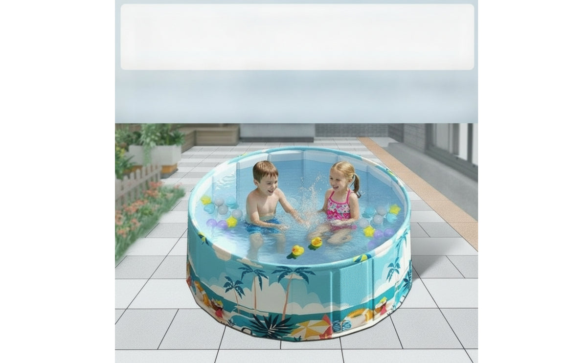 Sturdy Foldable Pool with Drain Pipe Easy Setup Children's Swimming Pool Outdoor Backyard for Garden, Beach