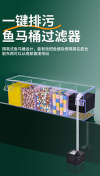 鱼缸过滤器净水循环三合一潜水泵乌龟缸上置过滤盒制氧一体滴流盒