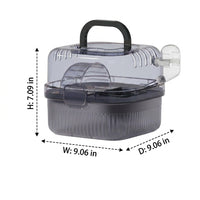 Portable Hamster Cage with Clear Lid, Large Oval Shape Travel Hamster Cage Includes Water Bottle and Wheel, Outdoor Hamster Cage for Small Pet Travel