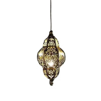 Solar Hanging Pendant Lamp Dark Metal Finish for Garden, Courtyard
