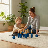 Wooden Bowling Set Durable Kids Bowling Set Game Toddler Indoor for Children, Playroom, Classroom