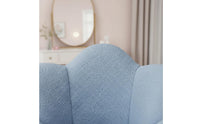 Contoured Backrest Makeup Chair Soft Textile Flower Shaped Chair Ergonomic Backrest Soft Makeup Stool for Girls, Women, Dressing Room, Bedroom