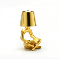 Reading Figure Lamp Portable Bedside Lamp with Lampshade Small Night Light for Readers, Desk