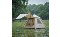 Quick Setup Inflatable Tent with Awning Heavy Duty Air Tent with Canopy Breathable Inflatable Cabin Spacious for Families