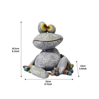 Stone Frog Ornament Large Eyes Pebble-Textured Frog Gift Idea for Patio, Balcony
