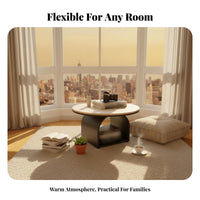 3 Pieces Round Tea Table with 2 Swivel Floor Chairs Easy to Clean Home Furniture