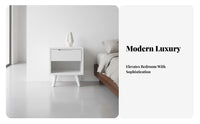 2-Drawer Nightstand Modern Design Bedside Cabinet Sturdy Base for Office, Adults