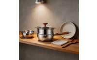 Stainless Steel Pot No Coating Japanese Style Frost Pot Easy to Clean Stainless Steel Saucepan for Beginners,   Person Meal