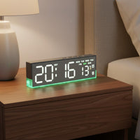 Temperature Display Multi Function Bedside Timepiece 12/24 Hour Format Night Light Alarm Timepiece for Bedroom, Office