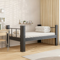 Foundation Bed with Boards No Box Spring Needed Metal Bed Frame Sturdy Steel Furniture for Students, Adults, Bedroom, Dorm Room, Apartment