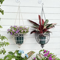 Outdoor Iron Hanging Planter Basket for Garden and Balcony