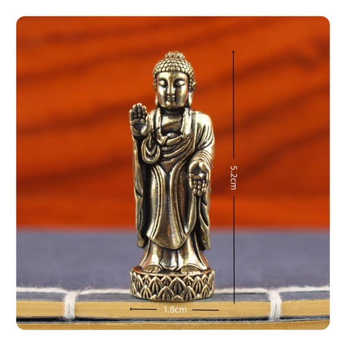 Brass Buddha Statue Vintage Finish Home Decoration for Car Dashboard, Collectors