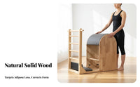 Core Strengthening Pilates Ladder Barrel Solid Wood Frame Ladder Exercise Barrel Full-Body Workout Fitness Equipment Sturdy and Stable for Adults, Women