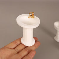 Dollhouse Bathroom Sink Display Piece Miniature Washbasin Realistic Details
