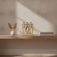 Character Ornament Gold Metal Sculpture Textured Decor for Homeowners