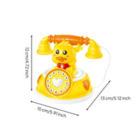 Cartoon Duck Telephone Toy Plastic Pretend Play Phone with Cord Safe Toy Phone with Numeric Key Educational for Preschool