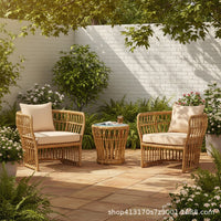 Outdoor Rattan Sofa for Patio, Terrace, Sunroom, Weather-Resistant, Balcony Furniture