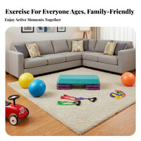 Non-Slip Surface Aerobic Step Platform Stable Design Fitness Stepper with Risers Heavy Duty Aerobic Exercise Deck Reinforced Construction for Home Gym